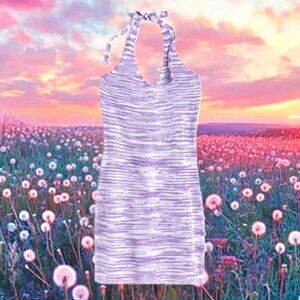 Purple Lilac Bodycon Halter Knit Dress